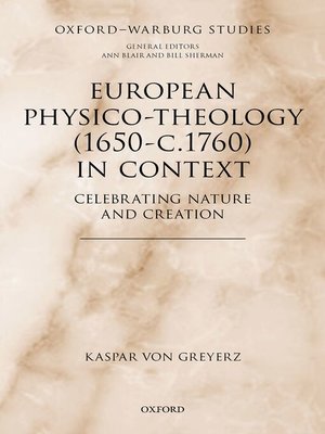 cover image of European Physico-theology (1650-c.1760) in Context